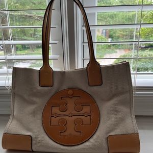 Tory Burch canvas and leather Tote